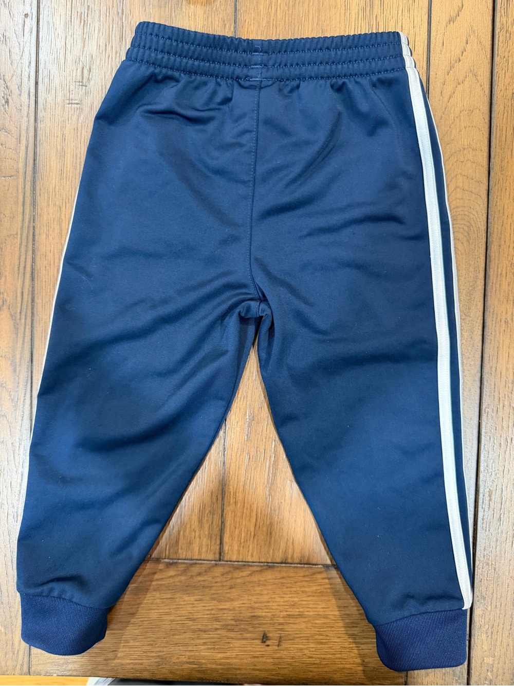 adidas Navy and White Kids Joggers with Side Stripes - Picture 4 of 5